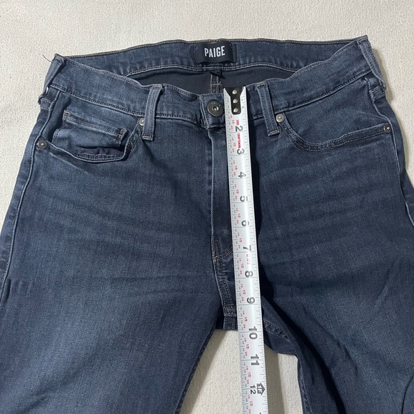 Paige Lennox Slim Jeans Mens Size 31 Actual 29x30.5 Stretch‎ Dark Wash - Picture 4 of 10
